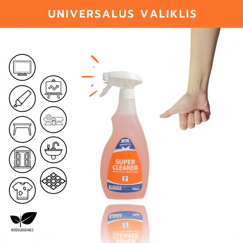 Valiklis Ypatingai U ter tiems Pavir iams AMERICOL SUPER CLEANER 0 75 